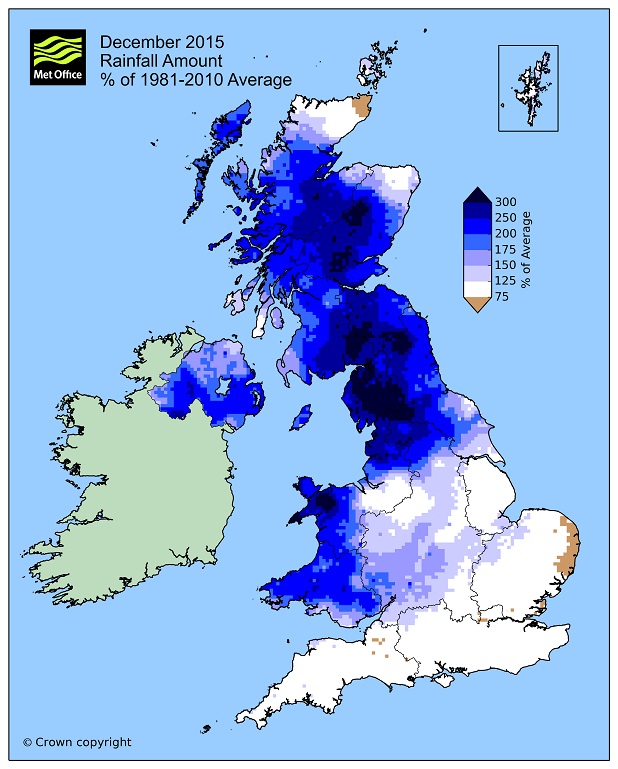 December 2015 rainfall anomaly map